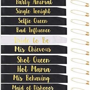 Bachelorette party Bride and Party Sashes (12 set)